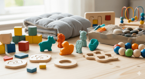 Brinquedos para autistas com materiais seguros e não tóxicos