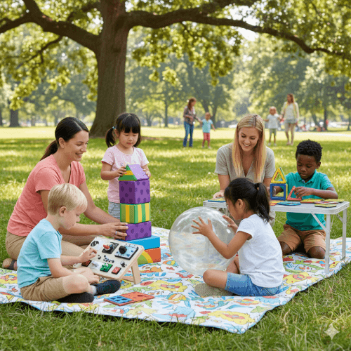 Brinquedos para autistas para brincar ao ar livre